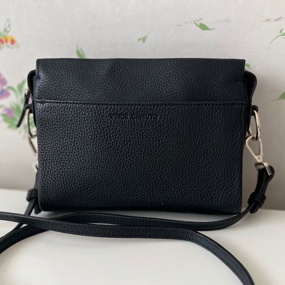 Vince Camuto Black Pebbled Leather Crossbody Clutch Handbag - Picture 11 of 11